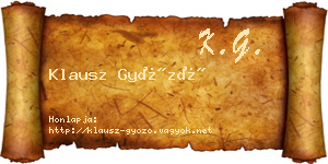 Klausz Győző névjegykártya